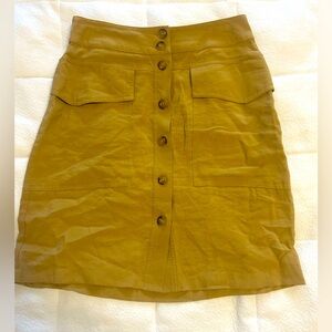 Knee lengthy button down skirt. A new day brand, mustard color.